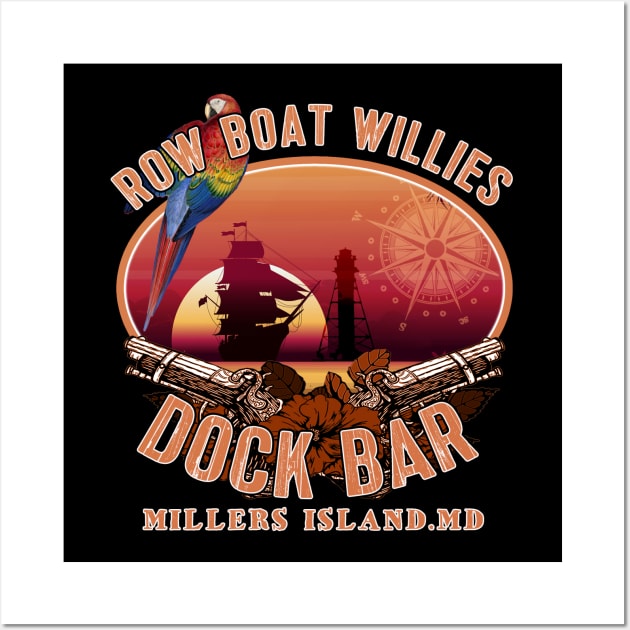 Row Boat Willies Dock Bar Millers Island Maryland Wall Art by Joaddo